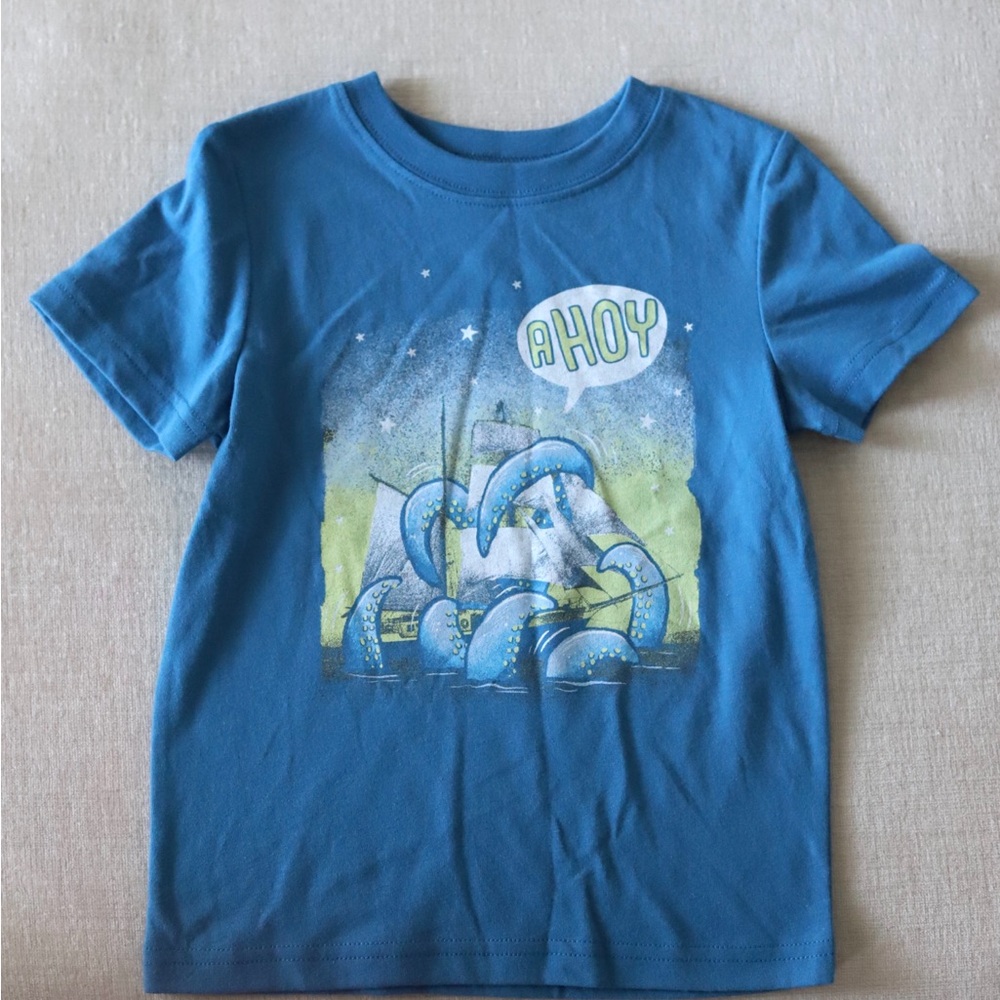 Blue Kids T-Shirt with Whale Print
